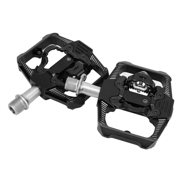 【NX】Dobbeltfunktion Cykelpedal Flade Clipless Klamper 3 forseglede lejer MTB Cykelpedal til SPD Sort