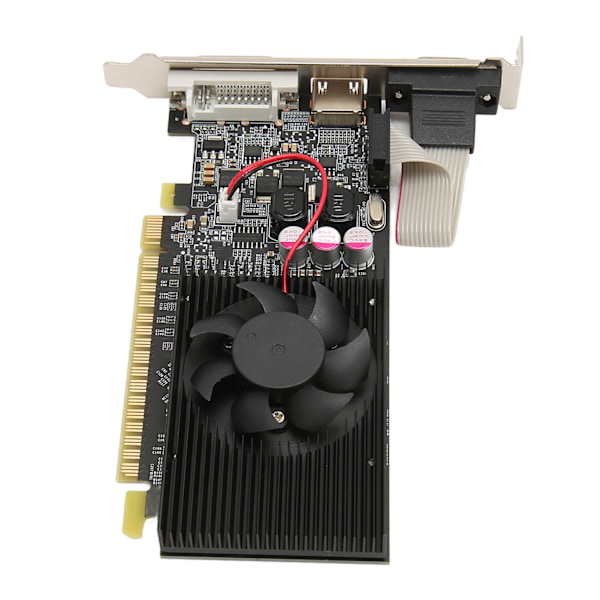 Diskret grafikkort 64bit 1GB PCI Express 2.0 X 16 DVI VGA HD Multimedia Interface Output Snabbkylning för stationär dator