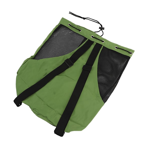 Mesh Strand Rygsæk Justerbar skulderrem Let og åndbar Mesh og PVC Swim Mesh Rygsæk til Gym Grøn