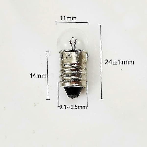 10-pack mini E10-skruvsockellampor för ficklampor, 2,5V 0,3A