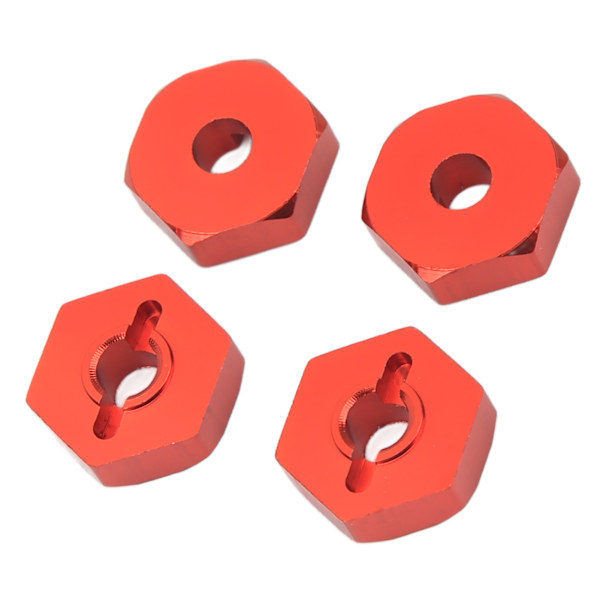 4 ST RC Hex Nav Adapter Aluminiumlegering RC Hex Koblingsdeler for Traxxas E Revo 1/16 RC Bil Rød