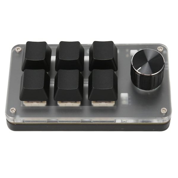 Mini Tangentbord med Knappdesign, Röd Switch, Dubbla Lägen, Plug and Play, Mekaniskt Programmerbart Tangentbord för Spel, Kontor, Media, 6 Tangenter med 1 Knapp