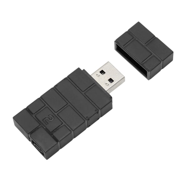 USB Trådløs Kontrolleradapter Multifunksjons Bluetooth-kontroller for PC for Windows for OS X for Steam Deck for RPi Svart