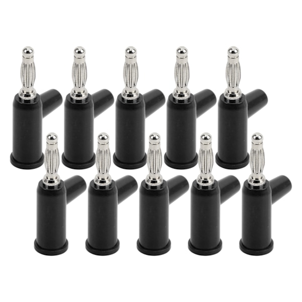 10 st Lödfri bananplugg ABS Mässing Lantern Öppen skruv Banankontakter för växelriktare 4mm Svart