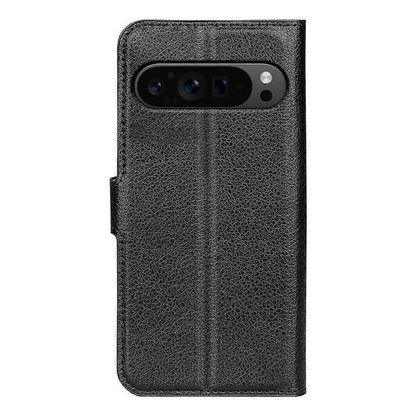Litchi Läderfodral Kompatibelt med Google Pixel 9a For Google Pixel 9 Pro XL Black