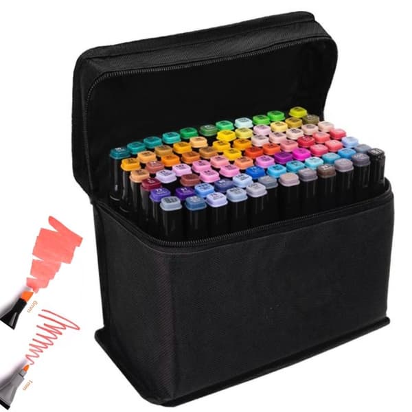 【NX】80-pak dobbelt-sidede tuschpenne med etui 1400