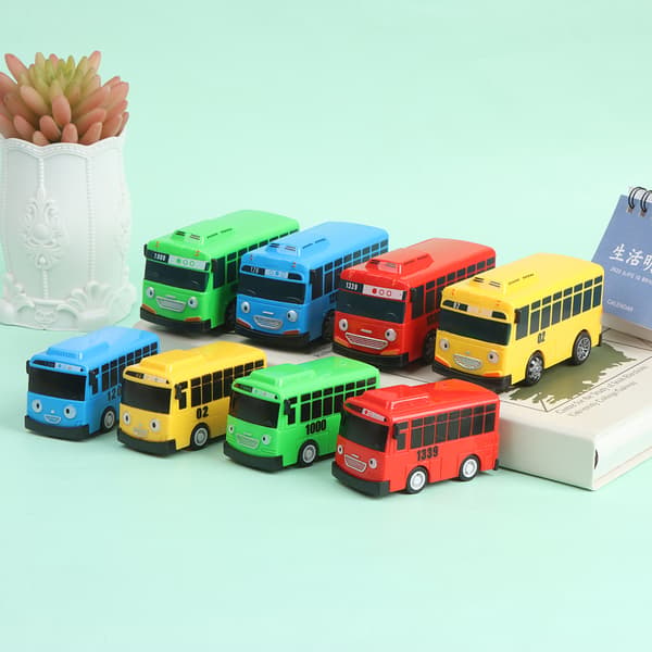 【NX】Tayo The Little Bus Pull-Back Toy Set - 4 Pcs Compatible with Tayo L
