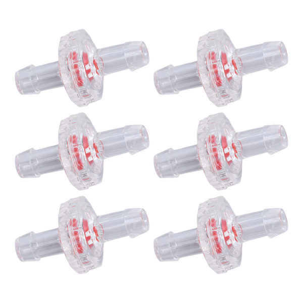 10 stk. backventil 1-veis PP plastslange Vannstopp membran hulling for luftinntaksmating 5 mm transparent