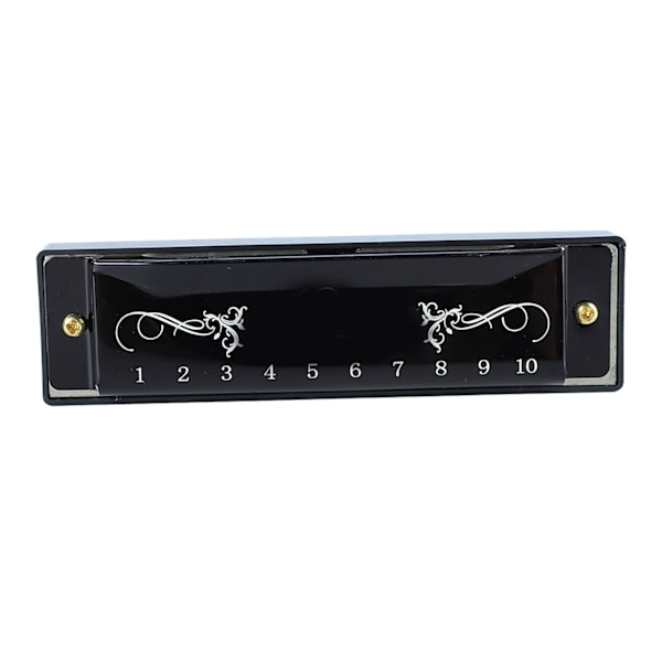 Munspel 10 hål 20 Tune C Key Professionell standard munorgan med fodral för barn nybörjare Svart