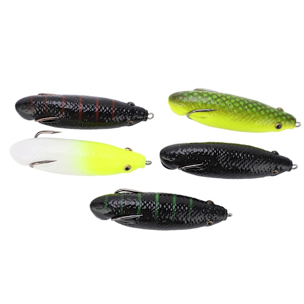 5 st Long Shot Groda Age Artificiell larv dimma Lure Fisketillbehör för flodstränder