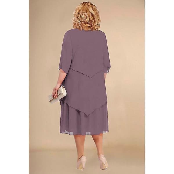 Damklänningar Chiffong Plus Size Klänningar Mamma Strand Bröllopsklänningar Mors Dag Presentklänningar black L