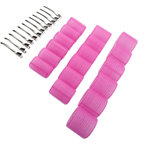 【NX】Hårrotsruller Rosa Self Grip Hårruller med klips Kompatibel med hårkledd Styling DIY