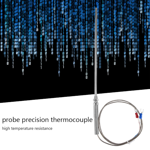 M8 Gänga Typ K Termoelement 200 mm Sond Temperatursensor Tråd 0-400 ℃ (1 m)