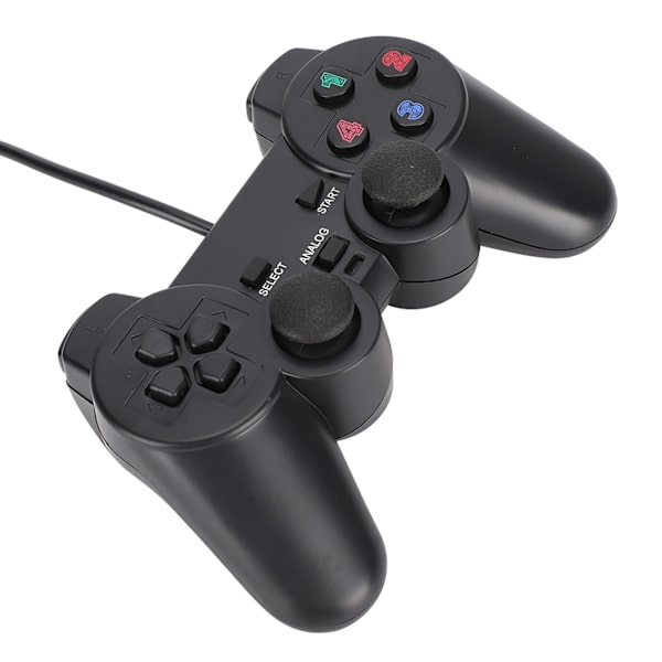 Spilkonsol med kabelforbundet USB-controller med dobbelt vibration til joystick til bærbar computer