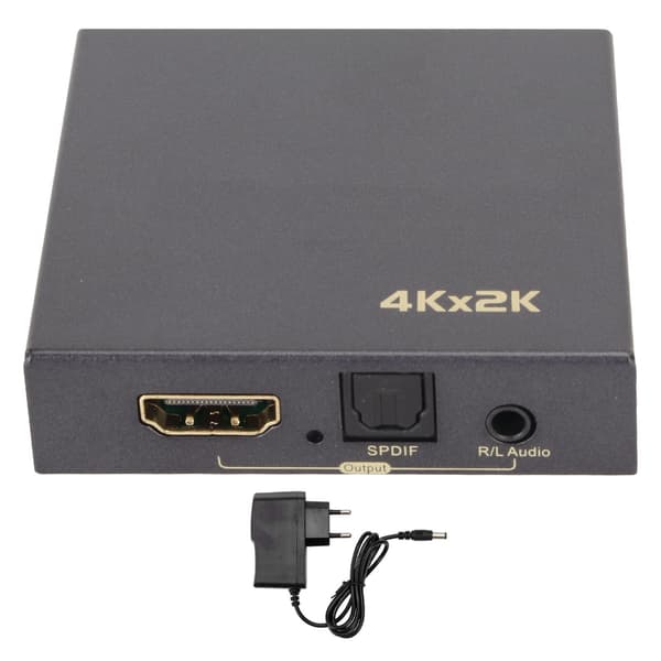HD Multimedia Interface Extractor Version 1.4 4K 30Hz Fiber Optisk 5.1 3.5mm Output Lyd Extractor Konverter 100‑240V EU Stik
