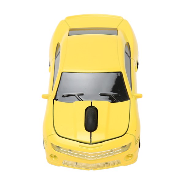 Race Car Trådløs Mus Sportsvogn Computermus 2.4 GHz LED Lys 1600 DPI Optisk Sensor til OS X PC Gul