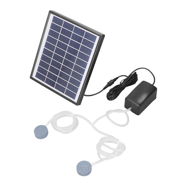 10V 6W DC Mikro Solcelledrevet Damppumpe Justerbar Solcellepanel Fontene Luftpumpe Sett med Boble Stein