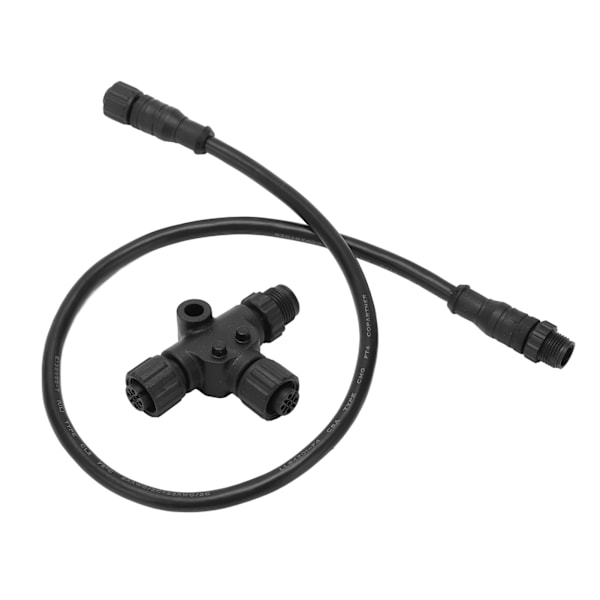For NMEA 2000 Drop Backbone-kabel med T-kontakt 5-pins vanntett M12 0,5 m for Garmin Networks