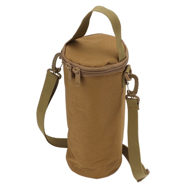 Camping Oppbevaringspose Dobbel Glidelås Håndtak Design Oppbevaringspose med Skulderstropp for Gassbeholdere Campinglys Tan