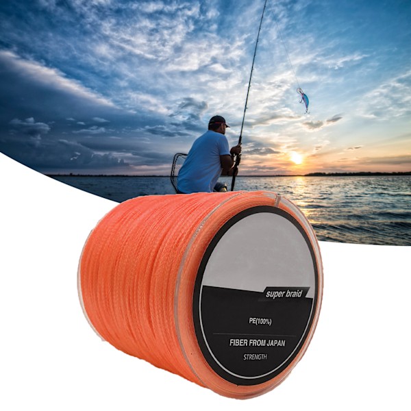 300m PE Fiskesnøre Karpe 4 Tråde Flettet Anti-Bid Snøre til Reservoar Lokkefiskeri Orange 0,6