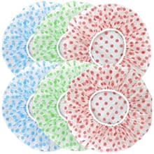 【NX】Vanntette dusjhetter, gjenbrukbar dusjhette i plast med elastisk bånd kompatibel med sikker passform, motedesign lang hår beskyttelse badehette