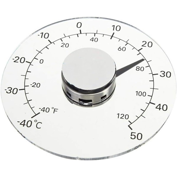 Udendørs termometer, vindue selvklæbende gennemsigtig vandtæt termometer Gratis batteri