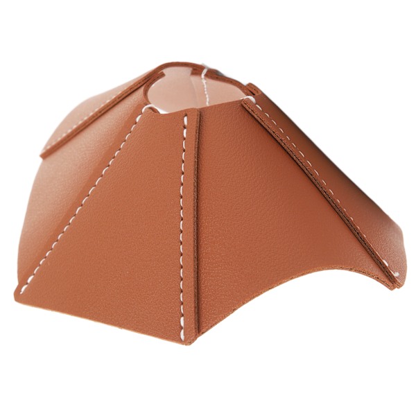 Lampe Skærm Læder Brun Skærm Cover Patchwork Retro Design Belysningstilbehør til Glødepære