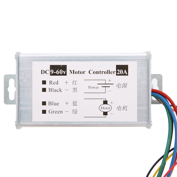 Motorhastighetsregulator Potentiometerkontroll PWM Variabel hastighet 20A 9V12V24V48V60V