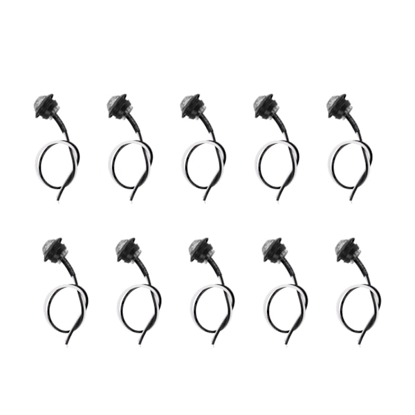 10 stk Sidemarkerlys 3LED IP68 Vanntett Rundt Klarsignal Baklys Universal for Lastebil Bil Bobil Hvit Lys