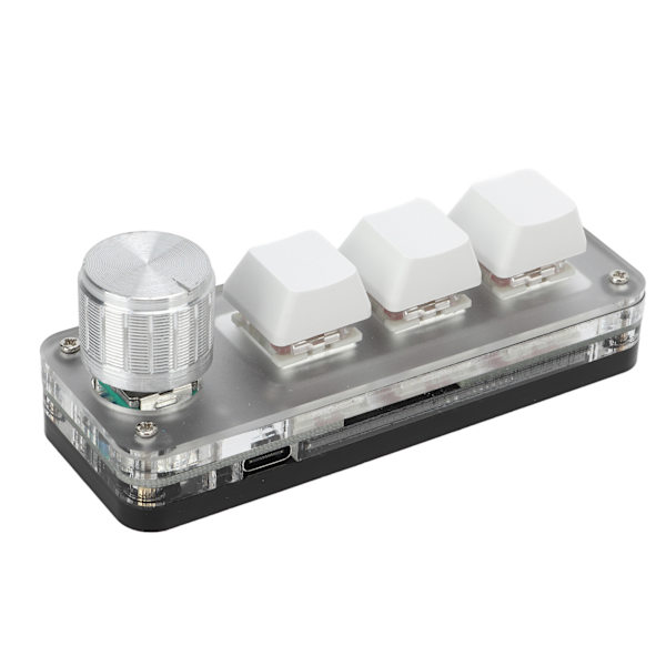 Mini 3-knapps tastatur Mekanisk hvitt spilltastatur Programmerbar enhånds for kontorspill Musikk Industriell kontroll