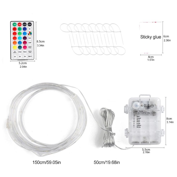 LED-lys for basketballkurv med fjernkontroll - 4 moduser, 16 farger, vanntett for trening og spill utendørs om natten