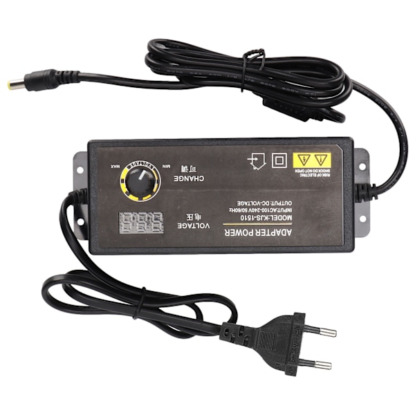 Strömadapter 90W 8A 3V till 12V Justerbar AC till DC-omvandlare med LED Digital Display För LCD-skärmar Mini-TV 100‑240VEU-kontakt