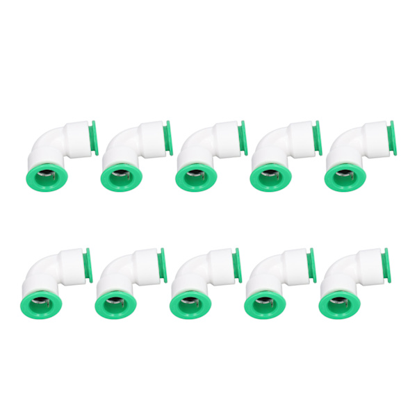 10 kpl kyynärliitäntää PPR-letkujen liitäntään Quick Push Connection Set Kit uima-altaalle 20 mm / 0,79 tuumaa