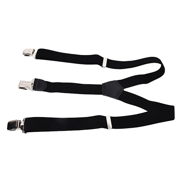 Suspenders til mænd Stærk fiksering Justerbar Smukke Praktiske fashionable metalclips brede suspenders til festlig fest Sort