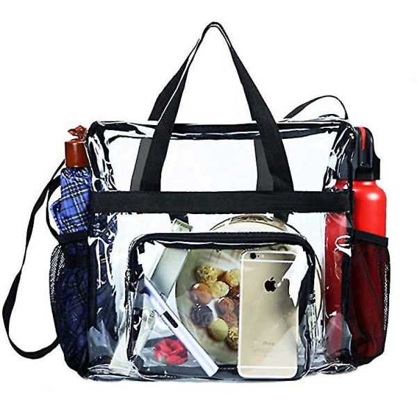 Z Gjennomsiktig lunsjpose-holdbar pvc-plast Gjennomsiktig lunsjpose med justerbar skulder S