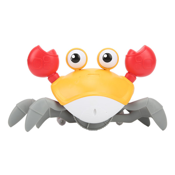 Crab Crawling Toy USB Uppladdningsbar automatiskt undvik hinder Krypande krabba babyleksak med musik och LightOrange