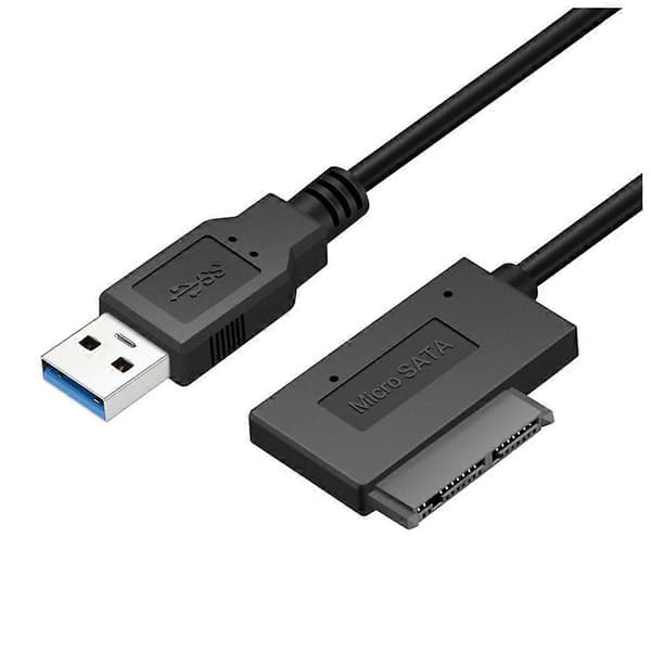 USB 3.0 til Micro-SATA-adapterkabel for 1,8-tommers harddisk SSD-konverteringskabel USB 3.0 til 16-pinners MSATA 7+9-pinners kabel Black