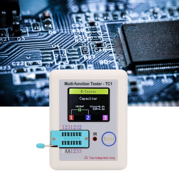Multifunktionstransistortestare 1,8-tums TFT-skärm LCR-TC1 för kondensatordioder