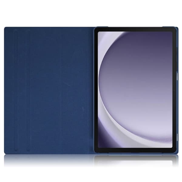 Samsung Galaxy Tab A9+ / A11+ 360° pyörivä jalusta nahkaa Blå