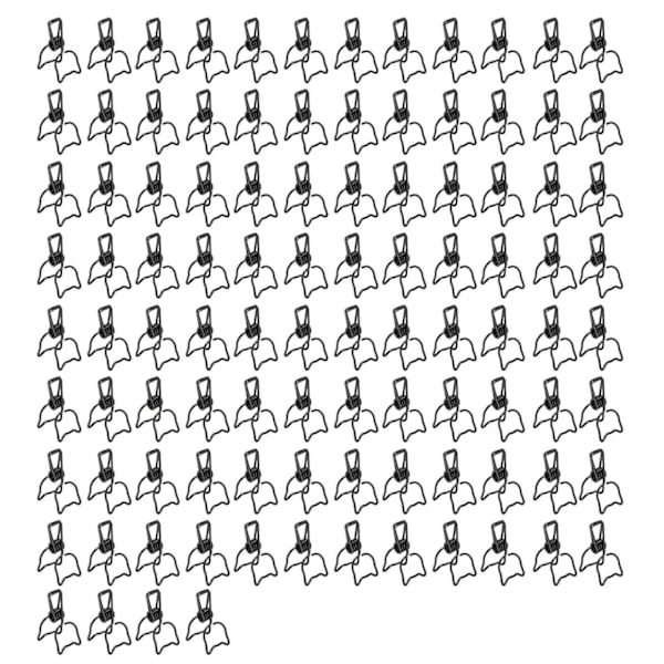 100 stk. Katte Binder Clips Søde Killingeform Stærk Klemning Holdbare Metal Hul Binder Clips til Hjemmekontor Skole Sort