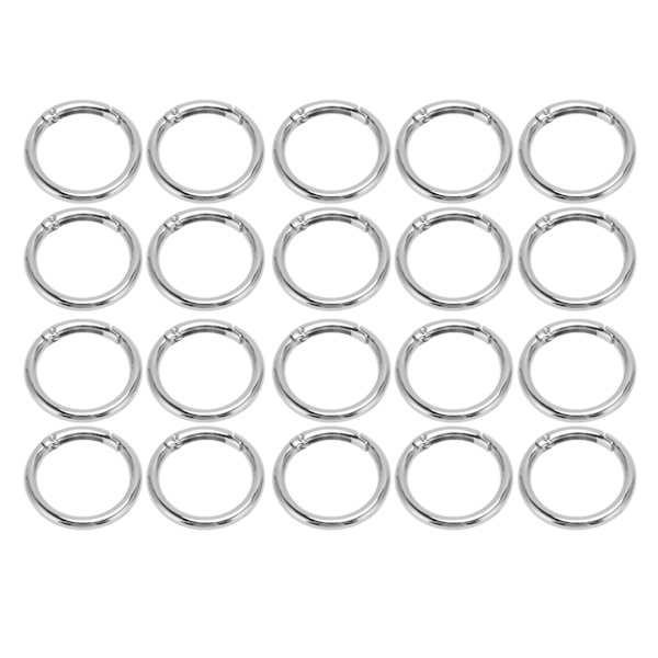 20 stk. Spring O-ringe 1,57 tommer Diameter 0,2 tommer Tyk Robust Kobber Sikker Lukning Fjederklips til Håndtaske Taske Smykker DIY Sølv Farve