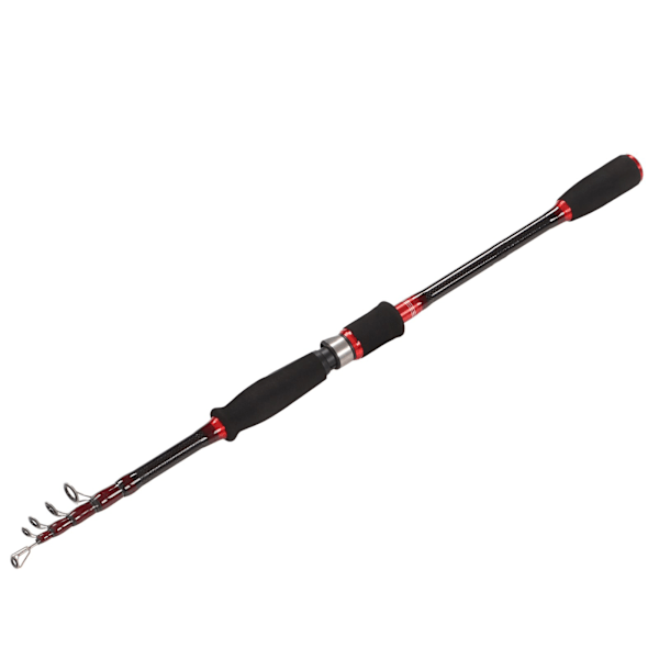 Teleskopisk Fiske Stang Karbonfiber Fiske Stang med Rustfritt Stål Svingbar Guide for Utendørs Fiske 2.1m