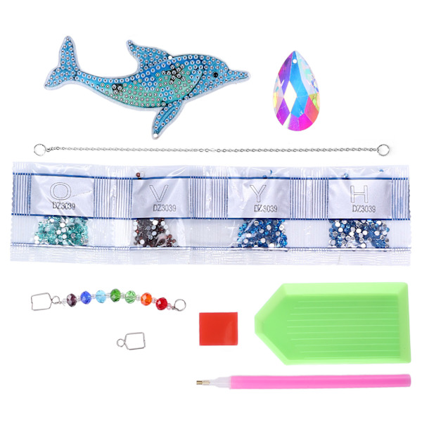 Timanttimaalausriipus DIY Crystal Dolphin Tuulikello 5D Timanttimaalausriipus Koristelahja