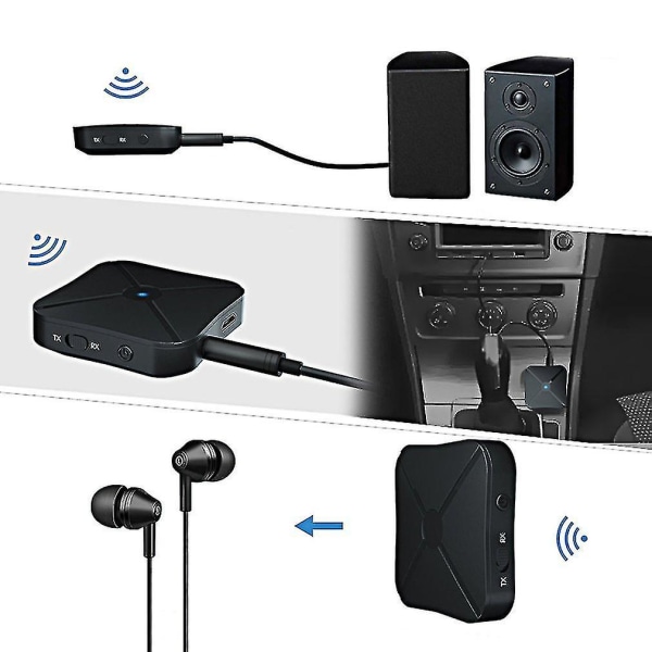 Bluetooth-yhteensopiva 5.0 vastaanotin ja lähetin Audio Musiikki Stereo Langaton sovitin Rca 3.5mm Aux Jack Kaiutin Tv Auto PC
