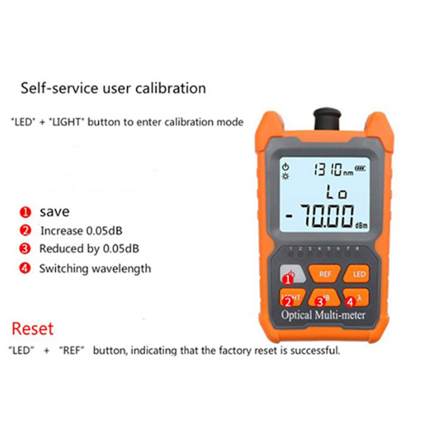Optisk fiberströmmätare Mini Bärbar Optikkabel Tester Detektor FC SC ST Universal Interface ‑70~+6dbm