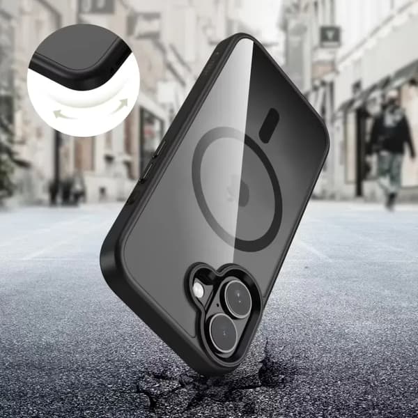 【NX】Kompatibel med iPhone 17 Mat Sort Magsafe Cover