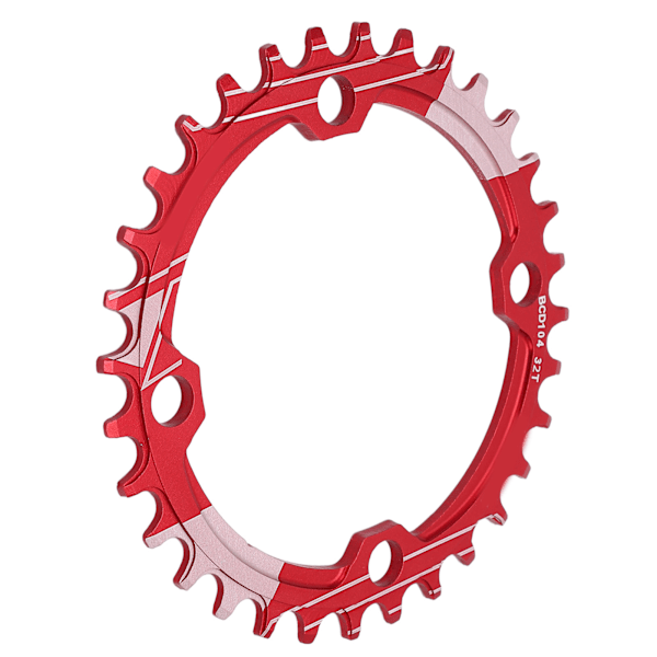 Lebycle 104BCD Rund Smal Bred Kedjering MTB Sykkel 32T Veivsett Tannsplate Deler Rød