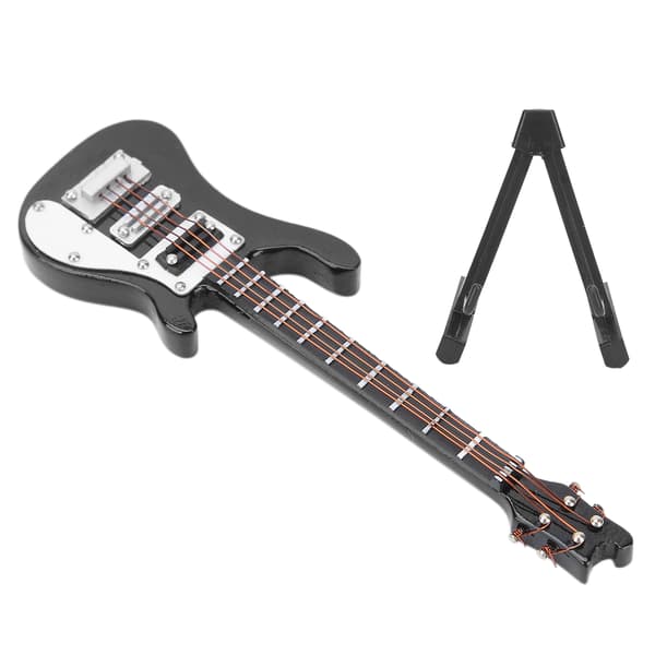 Miniatyr träsimulering Elgitarr Modell Musikinstrument Ornament PresenterSvart