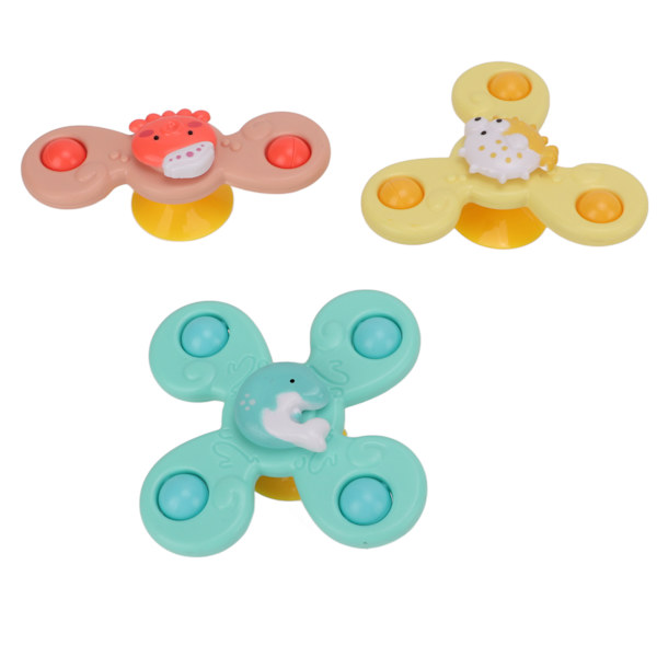 3 stk. Sugerørsspinnere Legetøj, Roterende Blomst Sugerørsspinnere Legetøj, Vandafvisende Rustfri Baby Fidget Spinners Badeværelseslegetøj