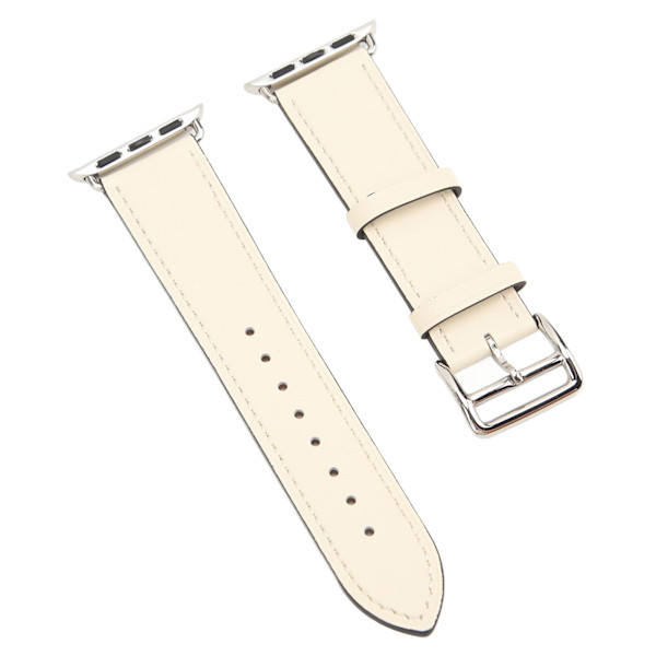 Smartwatch Læderrem Universal Smart Watch Udskiftningsrem til IWatch Series SE 8 7 6 5 4 3 2 1 38mm 40mm 41mm Beige